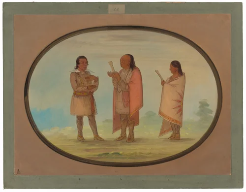 Kickapoo Indians Preaching and Praying by George Catlin, painting, 1861-1869