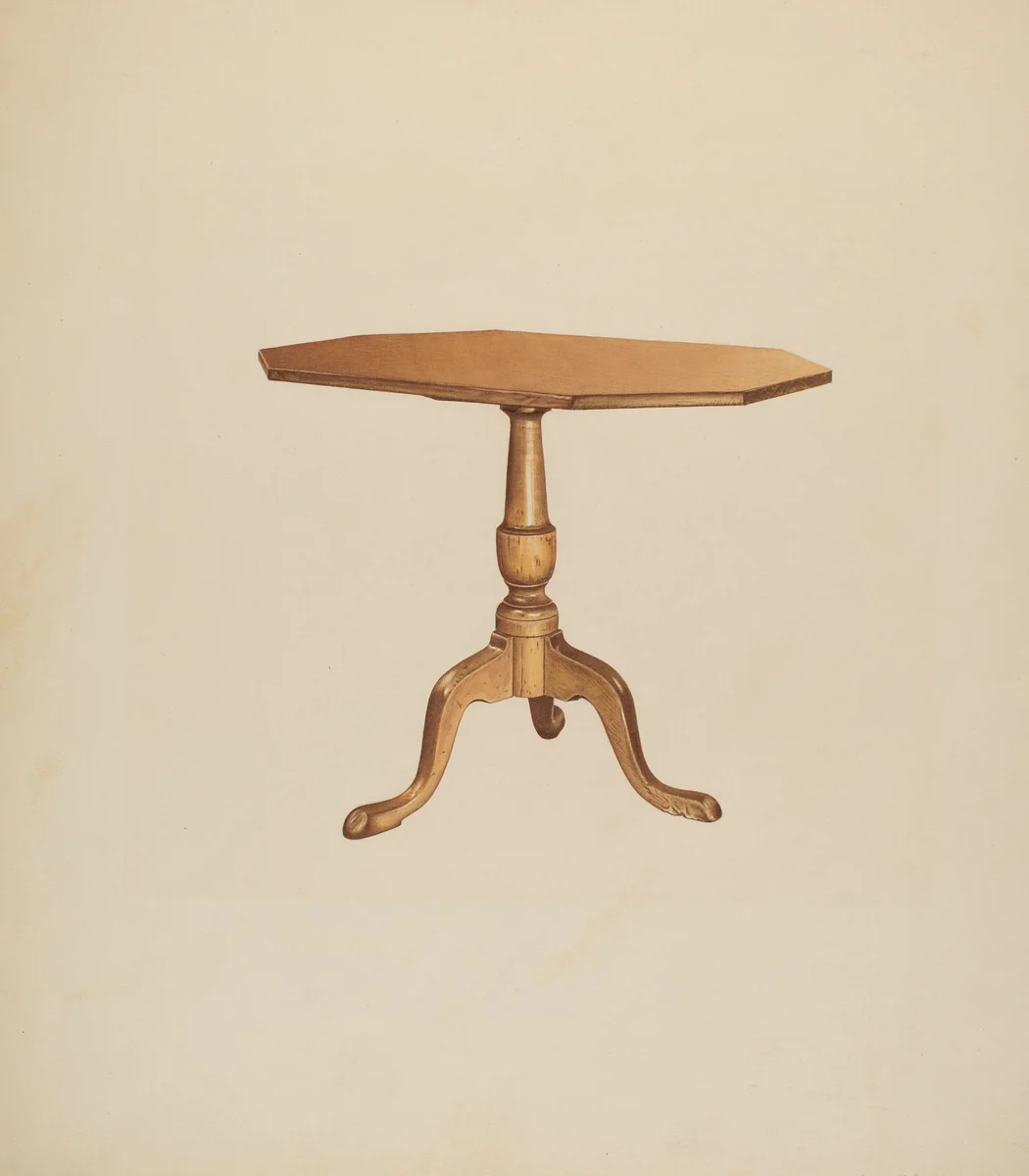 Table (Tripod) by Michael Riccitelli, index of american design, 1935-1942