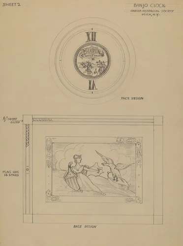 Banjo Clock by Emilio Zito, index of american design, 1935-1942
