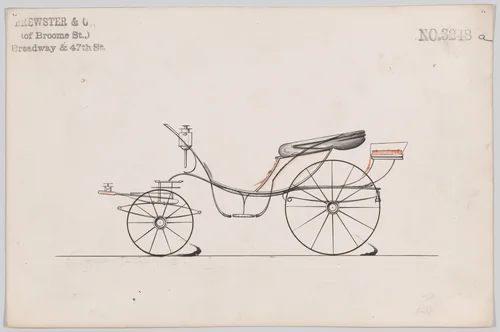 Design for Pony Phaeton, no. 3248a by Brewster & Co., drawing, 1876