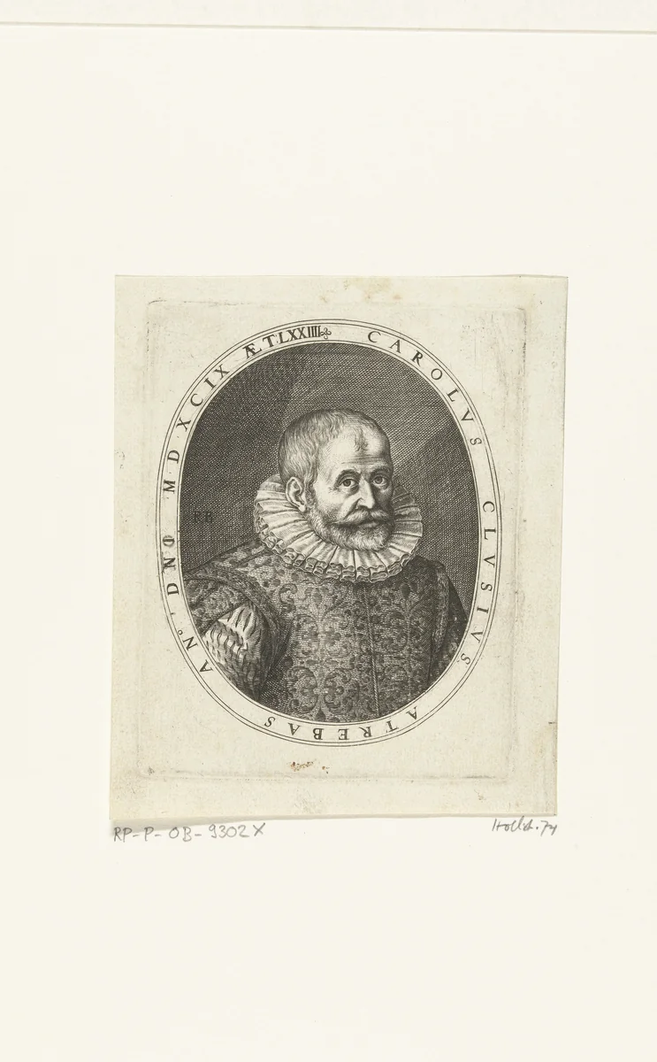 Portret van Carolus Clusius by Unknown, print, 1591-1659