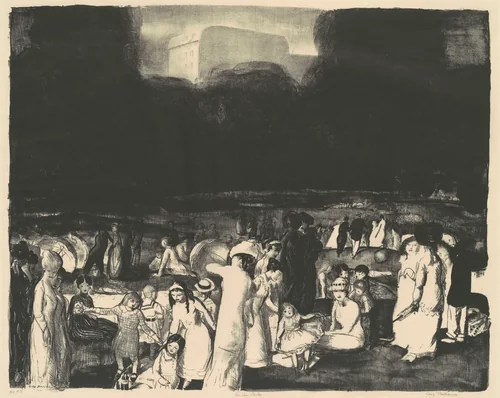 In the Park, Dark by George Bellows, print, 1916
