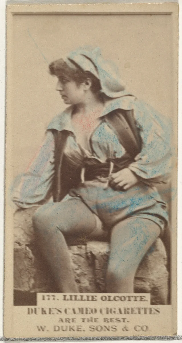 Card Number 177, Lillie Olcotte, from the Actors and Actresses series (N145-5) issued by Duke Sons & Co. to promote Cameo Cigarettes by W. Duke, Sons & Co., photograph, 1880-1889