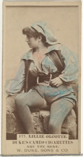 Card Number 177, Lillie Olcotte, from the Actors and Actresses series (N145-5) issued by Duke Sons & Co. to promote Cameo Cigarettes by W. Duke, Sons & Co., photograph, 1880-1889