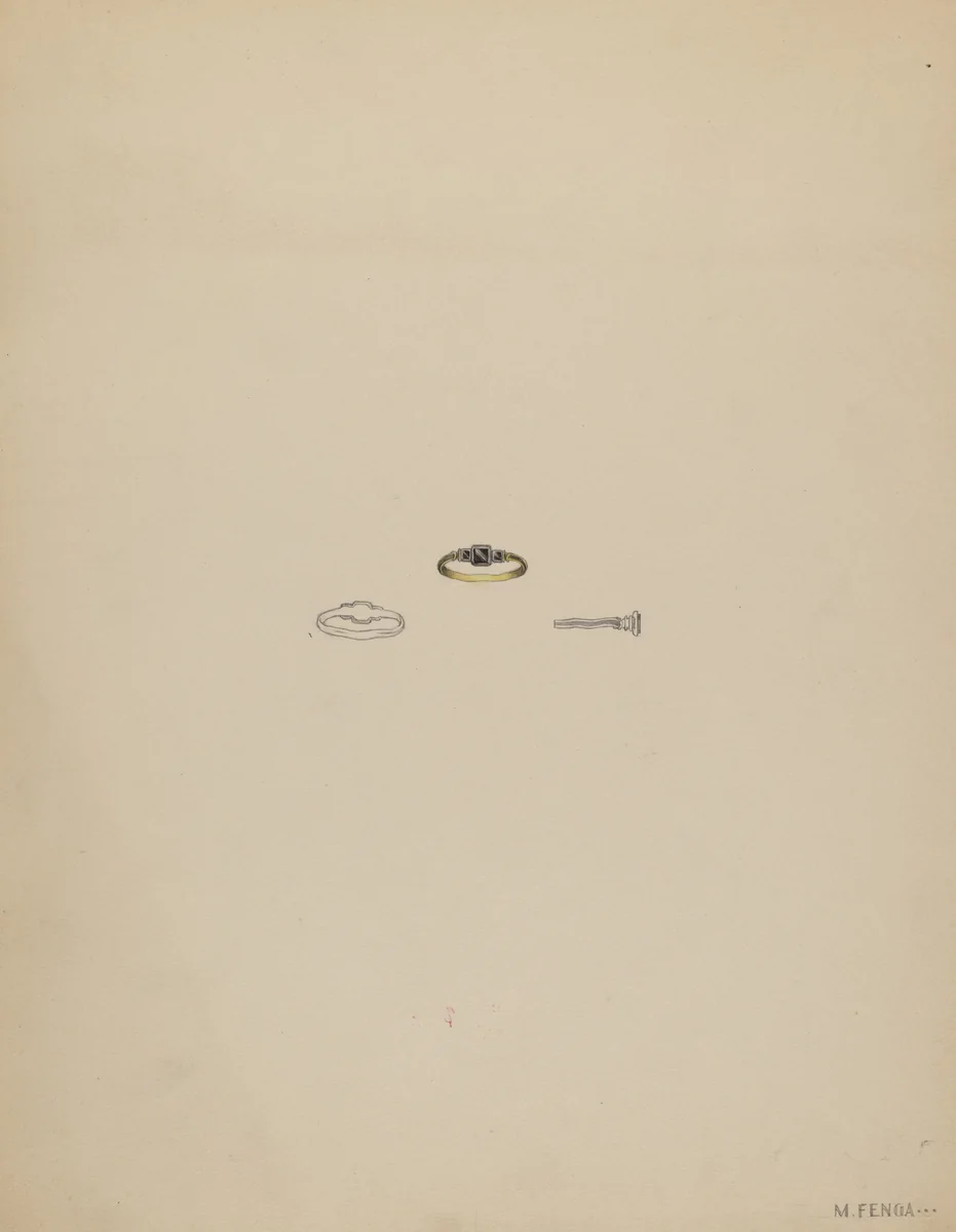 Mourning Ring by Michael Fenga, index of american design, 1936