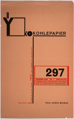 YKO Kohlepapier by Joost Schmidt, design, 1926