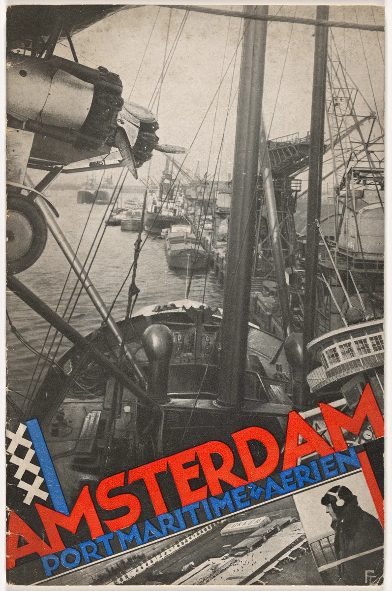 Information brochure for the Seaports and Airports of Amsterdam (Le port maritime et la port aérien d’Amsterdam) by Fré Cohen, design, 1931