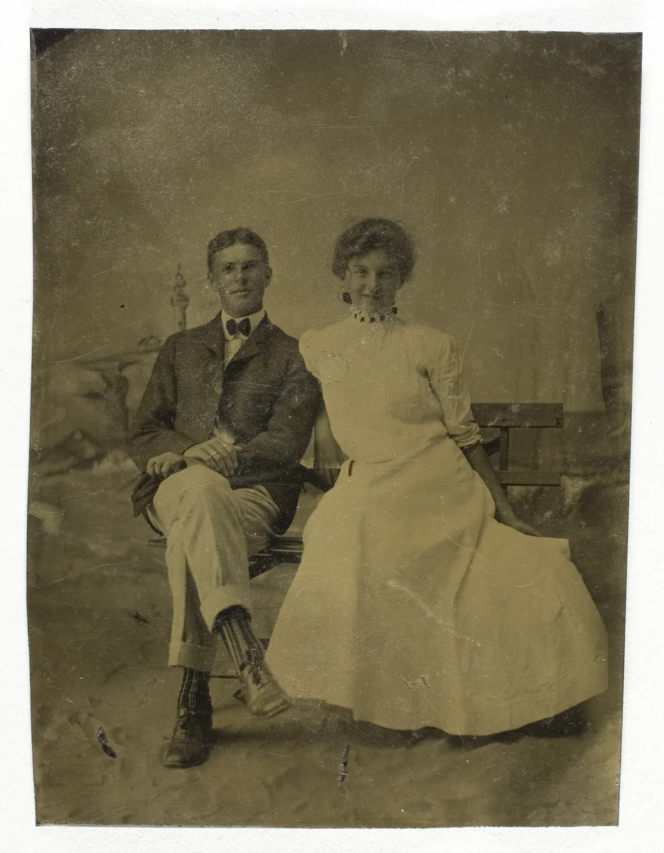 Untitled (Portrait of Seated Man and Woman) by Artist Unknown, photograph, 1850-1899