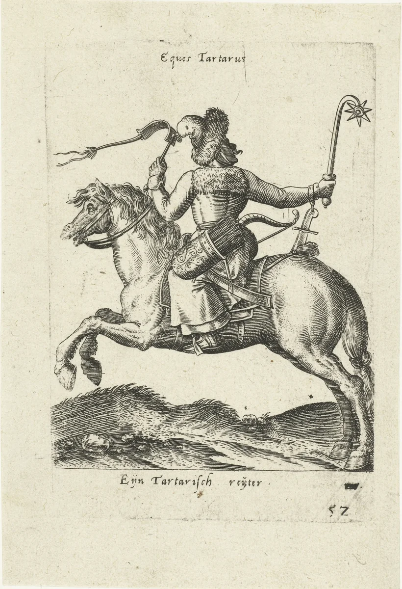 Tartaarse ruiter by Unknown, print, 1577