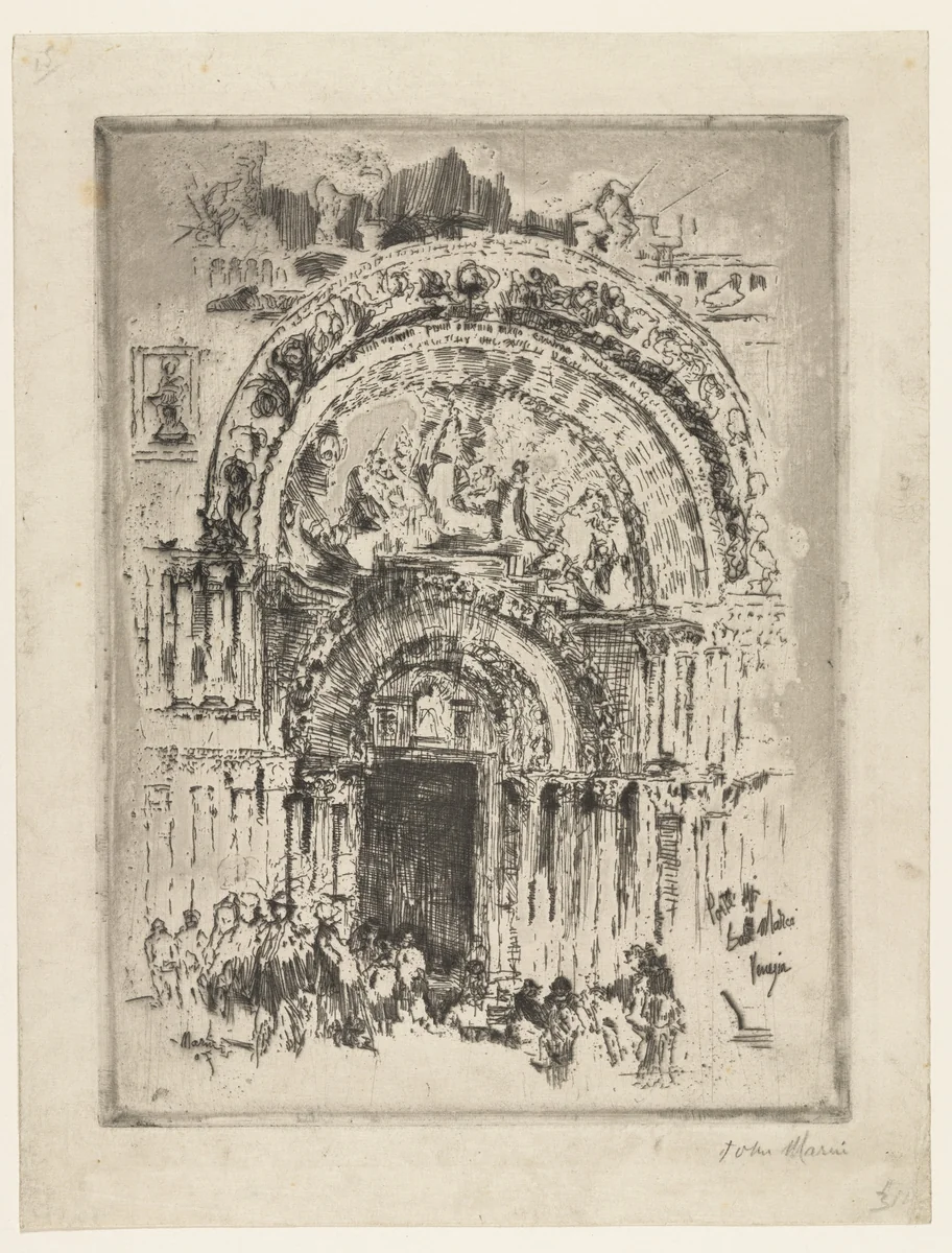 Portal of St. Mark's, Venice by John Marin, print, 1907