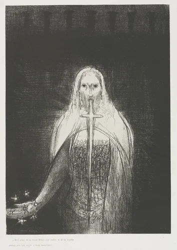 And He Had in His Right Hand Seven Stars; and Out of His Mouth Went a Sharp Two-Edged Sword by Odilon Redon, print, 1899