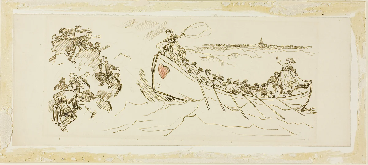 Life Boat Full of Women by Charles Samuel Keene, drawing, 1843-1891