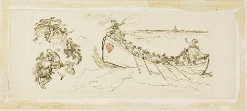 Life Boat Full of Women by Charles Samuel Keene, drawing, 1843-1891