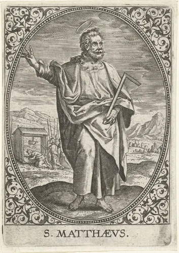 Heilige Matteüs by Adriaen Collaert, print, 1570-1618