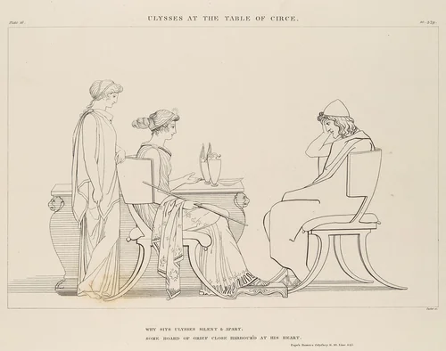 Ulysses at the Table of Circe (The Odyssey of Homer) by John Flaxman, print, 1805