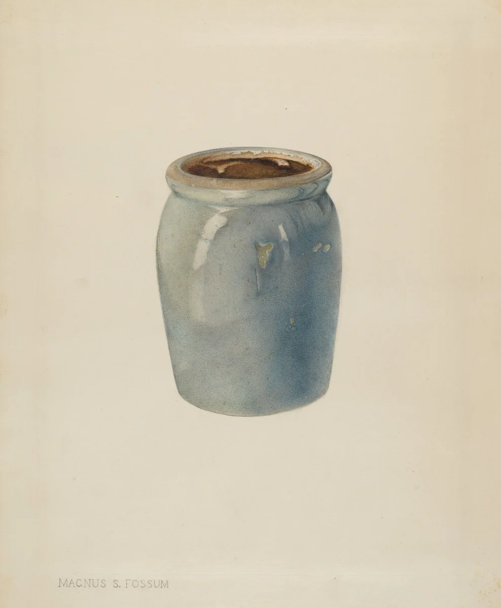 Pottery Jam Jar by Magnus S. Fossum, index of american design, 1938