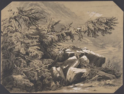 Fôrets et Montagnes by Alexandre Calame, drawing, 1830-1864