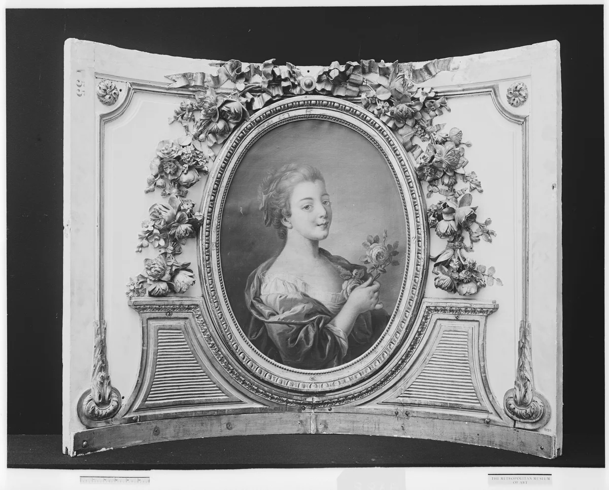 Woman with a rose (one of a set) by French Painter, painting, 1770-1790