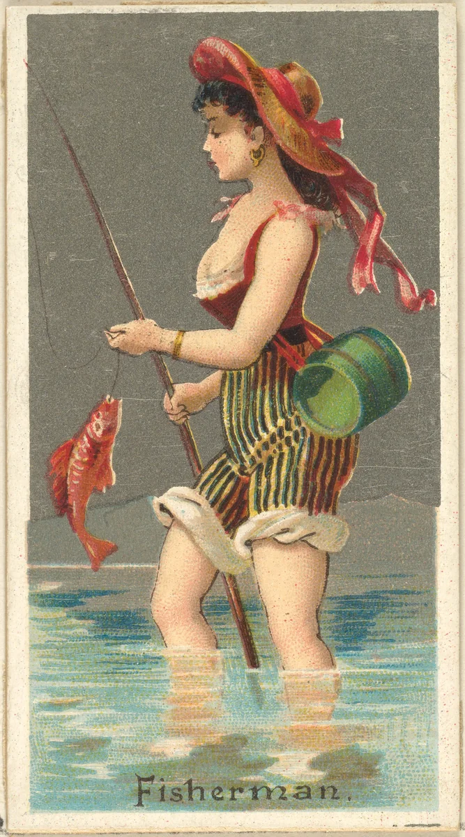 Fisherman, from the Occupations for Women series (N166) for Old Judge and Dogs Head Cigarettes by Goodwin & Company, print, 1887