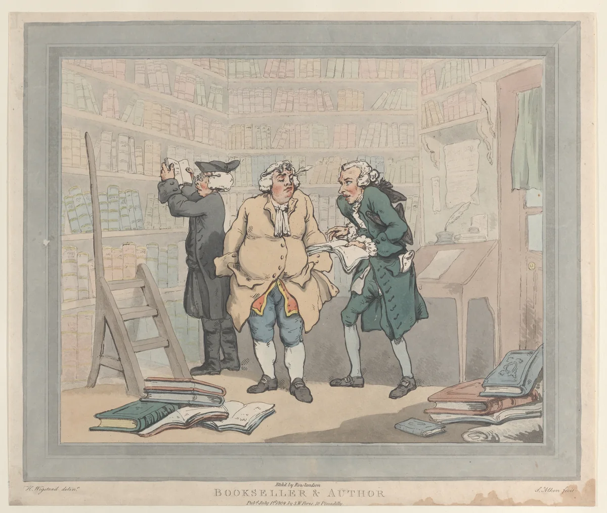 Bookseller and Author by Thomas Rowlandson, print, 1784-1808