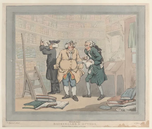 Bookseller and Author by Thomas Rowlandson, print, 1784-1808