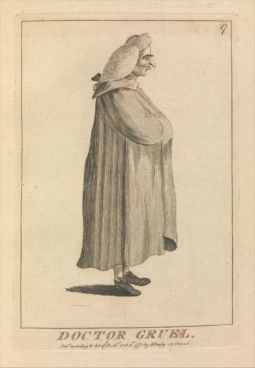 Doctor Gruel by Matthias Darly, print, 1771