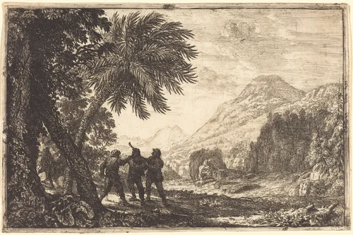 Landscape with Brigands (Scène de brigands) by Claude Lorrain, print, 1633