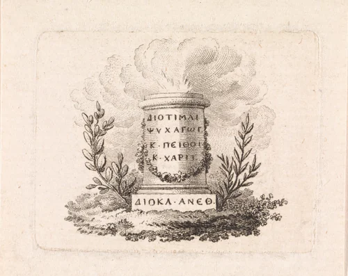 Rokende offerzuil by Reinier Vinkeles, print, 1751-1816