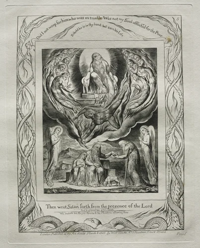 The Book of Job: Pl. 5, Then went Satan forth from the presence of the Lord by William Blake, other, 1825