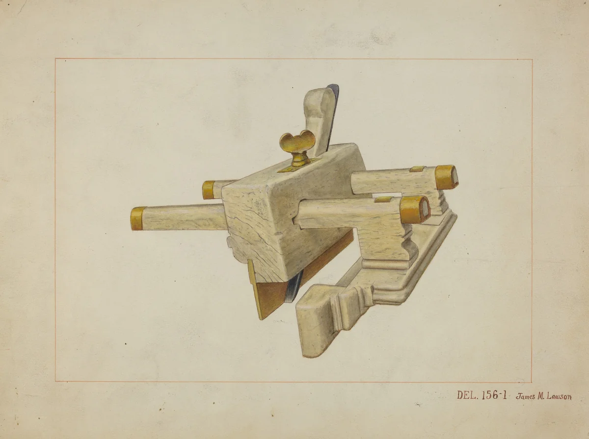 Ivory Carpenter's Plane by James M. Lawson, index of american design, 1937
