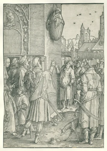 Vergilius in de mand by Lucas van Leyden, print, 1512-1516