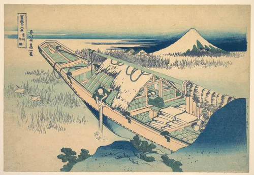 Ushibori in Hitachi Province (Jōshū Ushibori), from the series Thirty-six Views of Mount Fuji (Fugaku sanjūrokkei) by Katsushika Hokusai (葛飾 北斎), print, 1820-1842