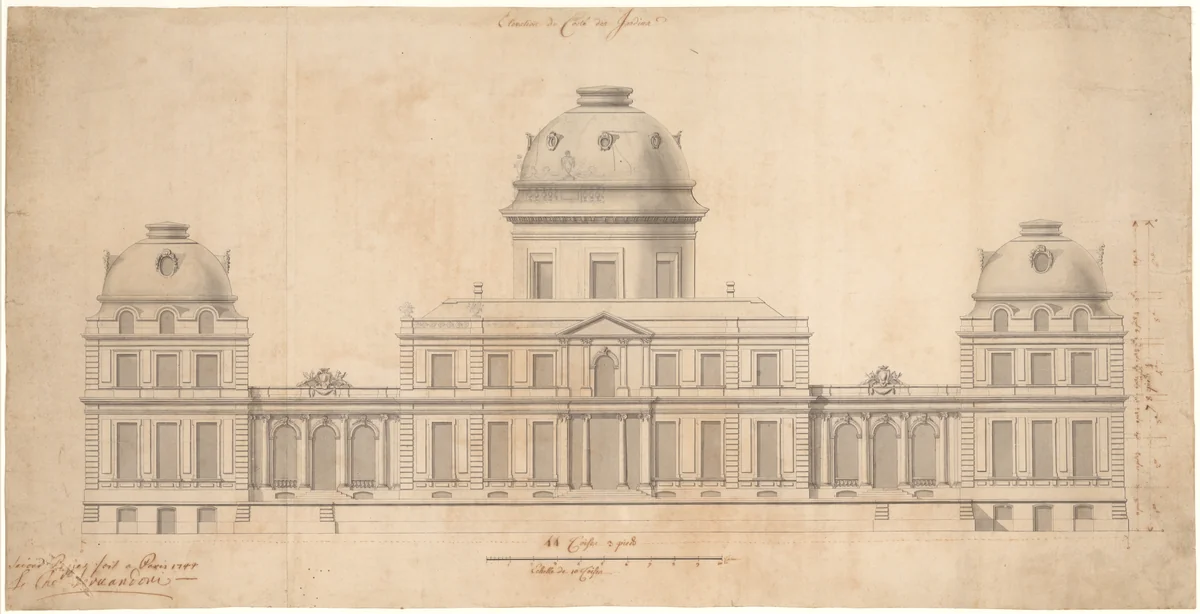 Design for the Garden Façade of a Palace by Giovanni Niccolò Servandoni, drawing, 1695-1766