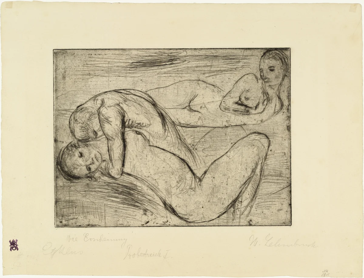 Apparition by Wilhelm Lehmbruck, print, 1914