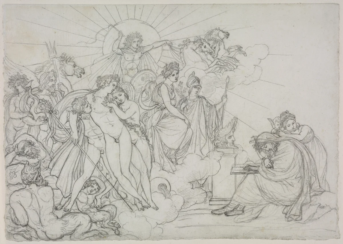 Invocation to the Divinities who preside over Agriculture from Virgil's "Georgics" by Anne-Louis Girodet, drawing, 1799-1800