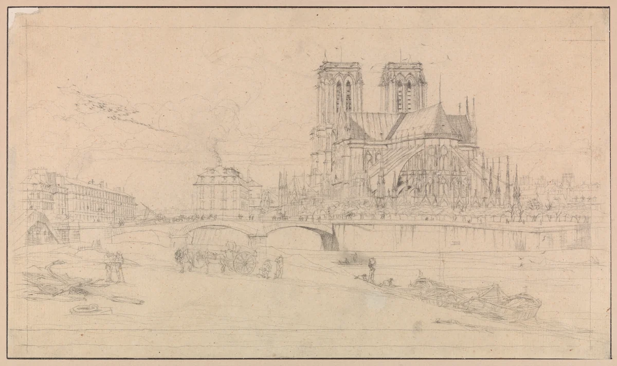 The Apse of Notre-Dame, Paris by Charles Meryon, drawing, 1847-1859