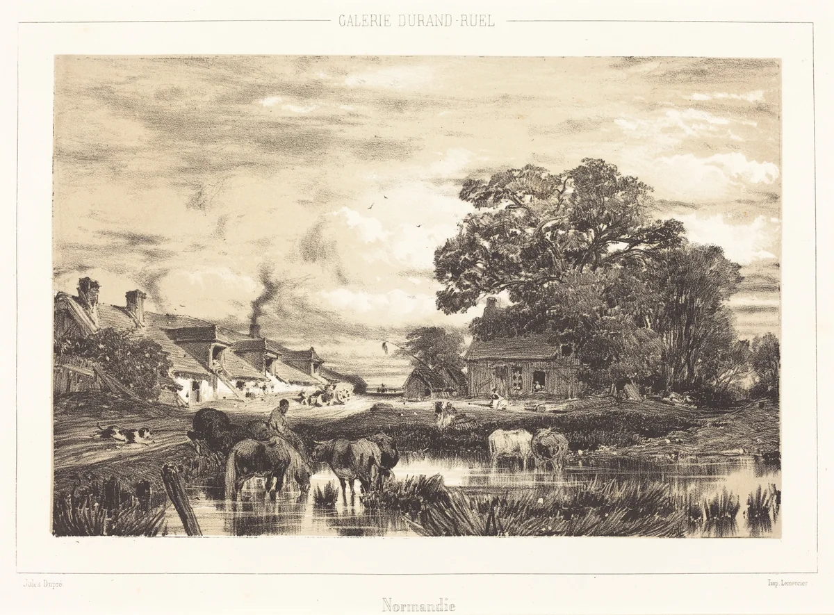 View in Normandy (Vue prise en Normandie) by Jules Dupré, print, 1835