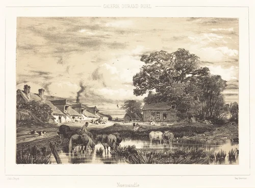 View in Normandy (Vue prise en Normandie) by Jules Dupré, print, 1835