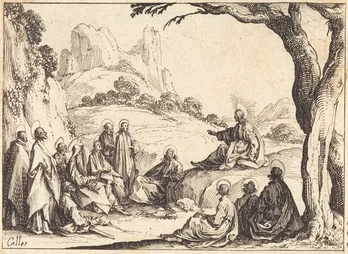 Sermon on the Mount by Jacques Callot, print, 1635