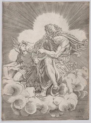Saint Matthew by Agostino Veneziano, print, 1518