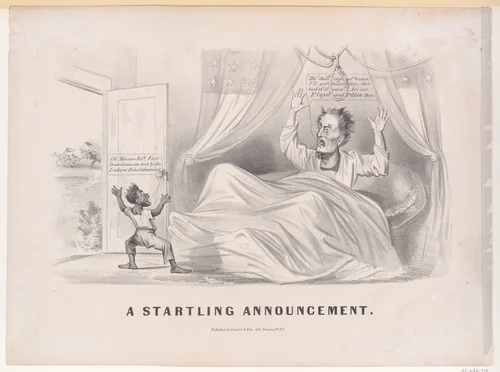 A Startling Announcement by Currier & Ives, print, 1862