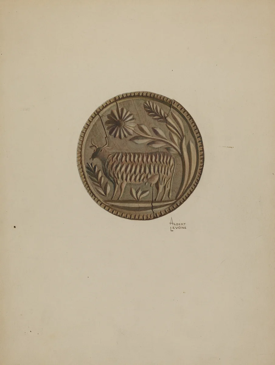 Pa. German Butter Mold by Albert Levone, index of american design, 1938