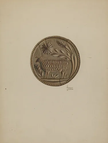 Pa. German Butter Mold by Albert Levone, index of american design, 1938