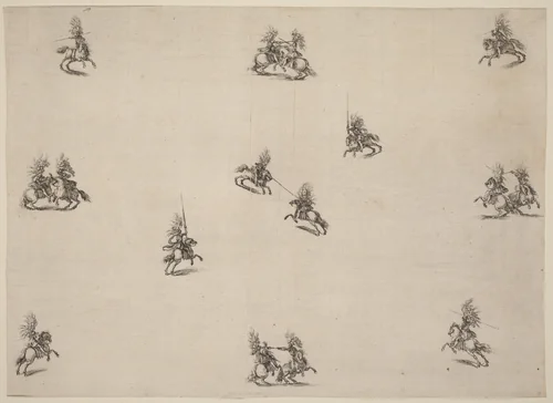 Fighting Cavaliers by Stefano della Bella, print, 1652