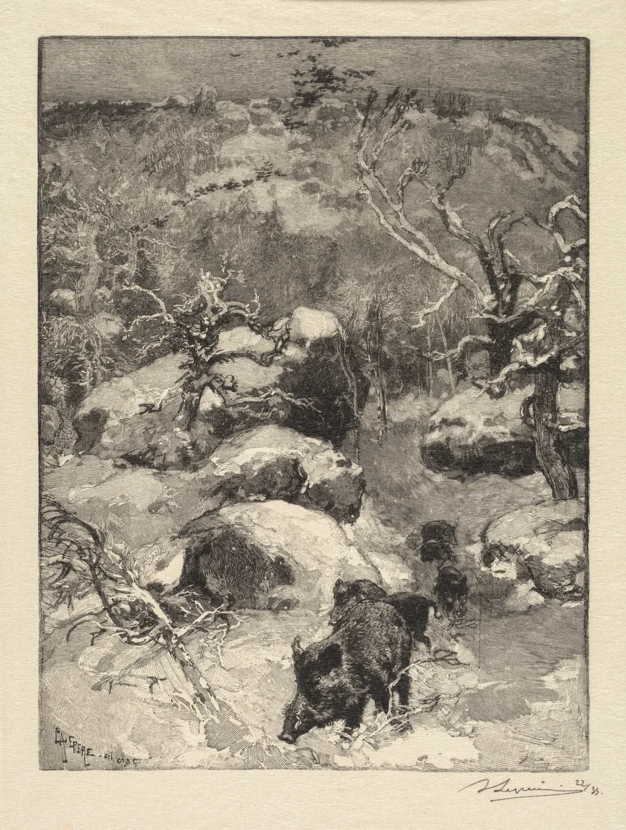 Fontainebleau Forest: Cuvier-Châtillon Cliff by Auguste Louis Lepère, book, 1890