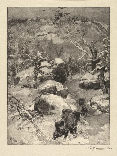 Fontainebleau Forest: Cuvier-Châtillon Cliff by Auguste Louis Lepère, book, 1890