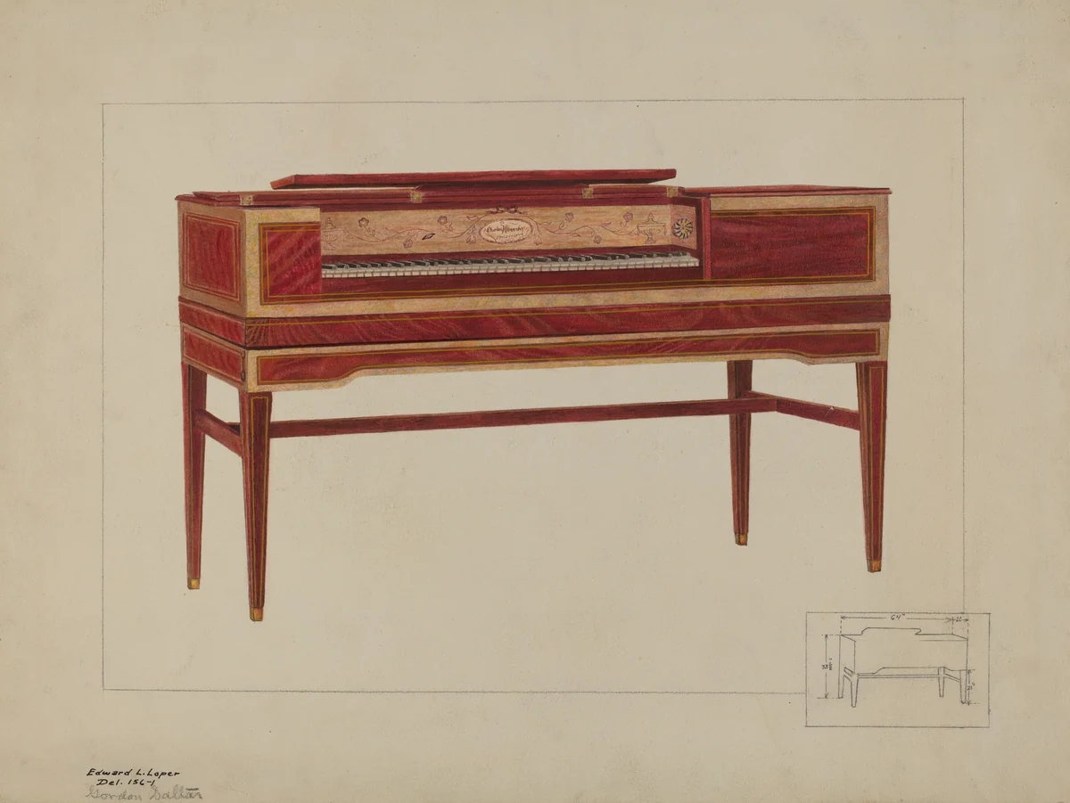 Piano by Edward Loper, index of american design, 1937