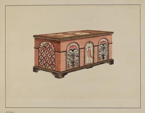 Pa. German Dower Chest by John Dieterich, index of american design, 1937
