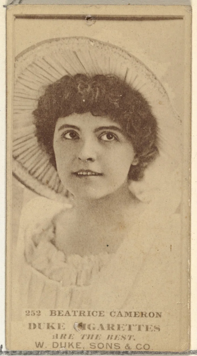 Card Number 252, Beatrice Cameron, from the Actors and Actresses series (N145-7) issued by Duke Sons & Co. to promote Duke Cigarettes by W. Duke, Sons & Co., photograph, 1880-1889
