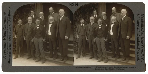 "Booker T. Washington and Distinguished Guests, Tuskegee Institute, Alabama" by Keystone View Company, photograph, 1906